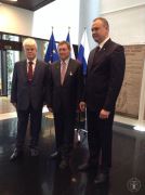 Постоянный представитель РФ при Европейском союзе Владимир Чижов, депутат Европарламента Иржи Машталка и глава Волгограда Андрей Косолапов